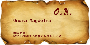 Ondra Magdolna névjegykártya